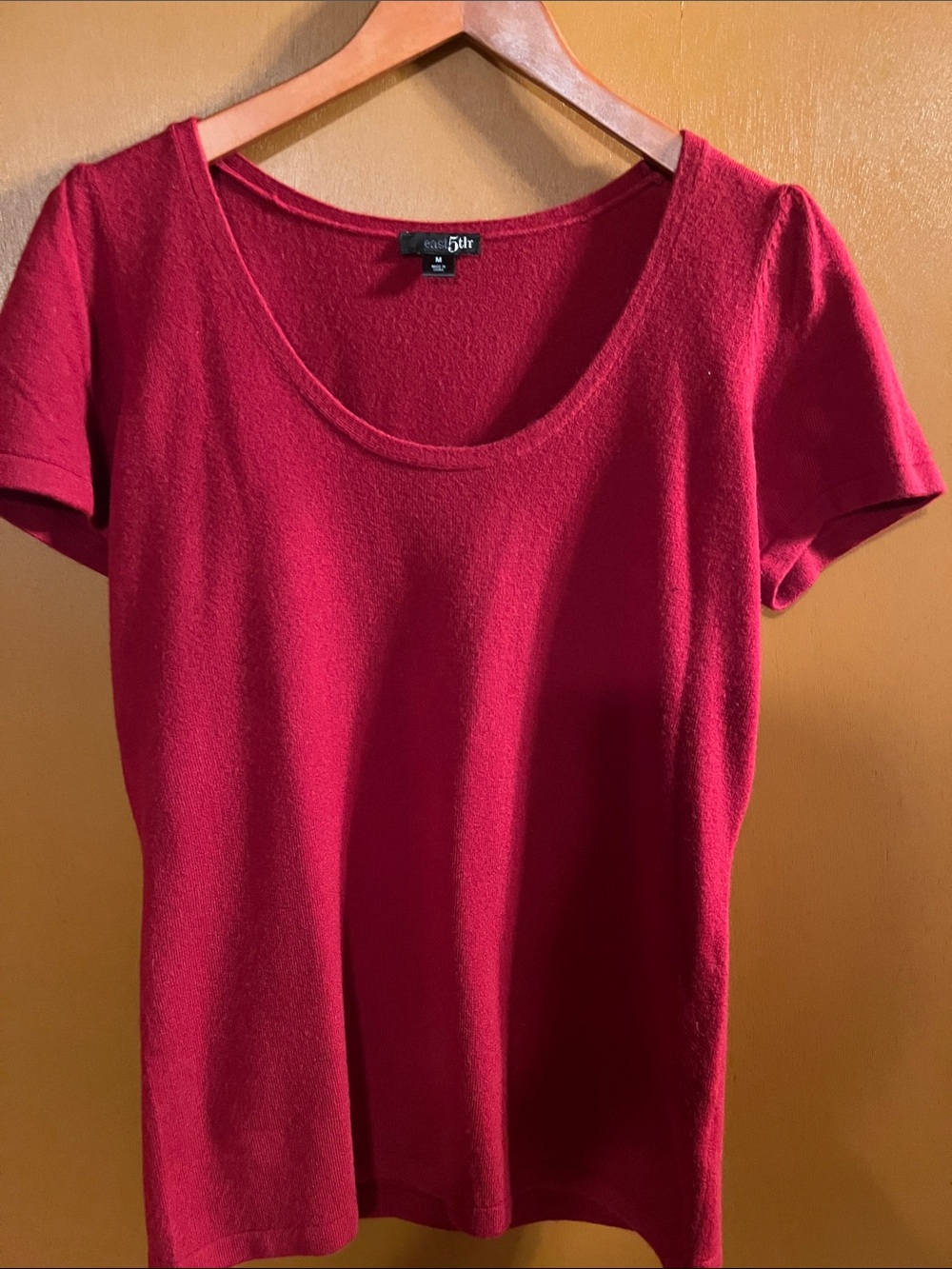 Red v-neck sweater
